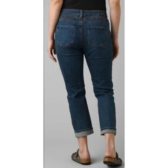 NWT prAna Buxton Mid-Rise Button Fly Slim Boyfriend Stretch Jean 6 Blue #2639 - Picture 4 of 12